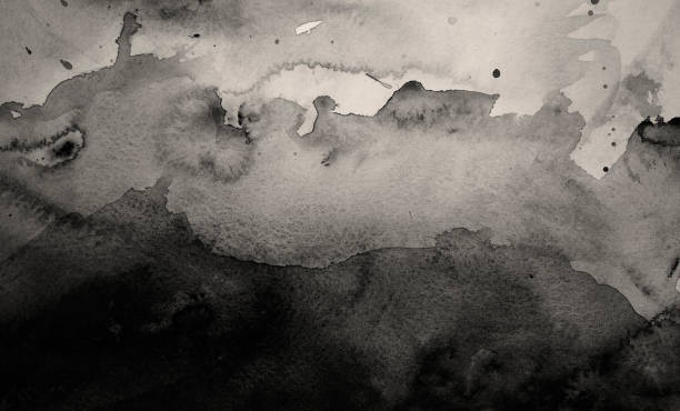 istock Black watercolor - abstract ocean- on paper 1133317576