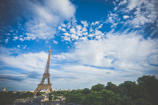 Eiffel Tower at daylight in Paris.