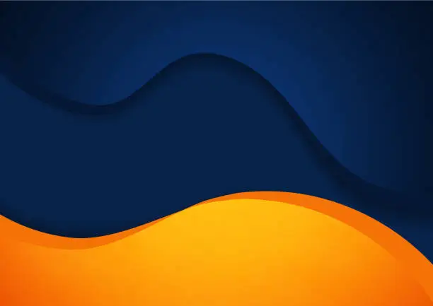 Vector illustration of Abstract blue and orange vector background