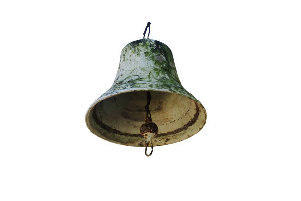Old Retro metal bell isolated on white with clipping path