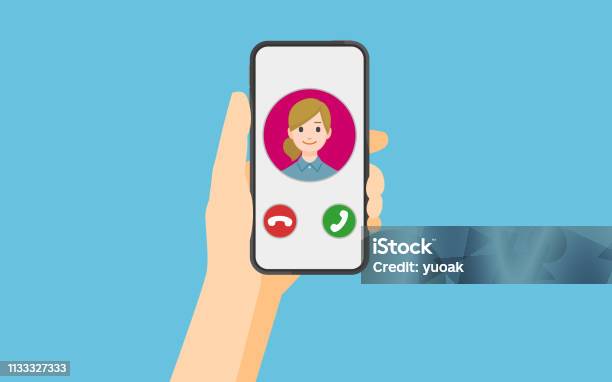 Incoming Call On Smartphone Screen Stock Illustration - Download Image Now - Using Phone, Inbox - Filing Tray, Smart Phone