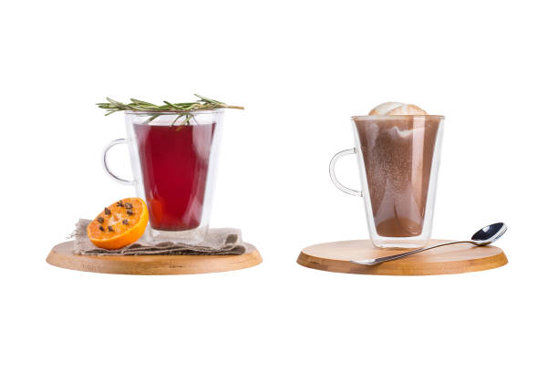 istock Cocktail with coffee and mulled wine in glass mugs on a white background. 1133328725
