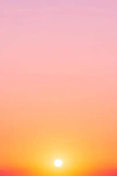 Photo of Pink Yellow Clear Sky Color Gradient with copy space