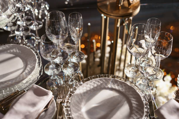 istock Valentines day or wedding meal background. Romantic holiday table setting. Restaurant concept. Flat lay 1133329000