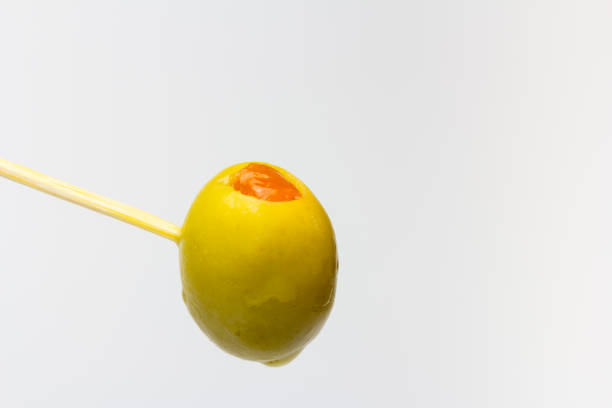 istock Green olives stuffed with red pepper 1133335573