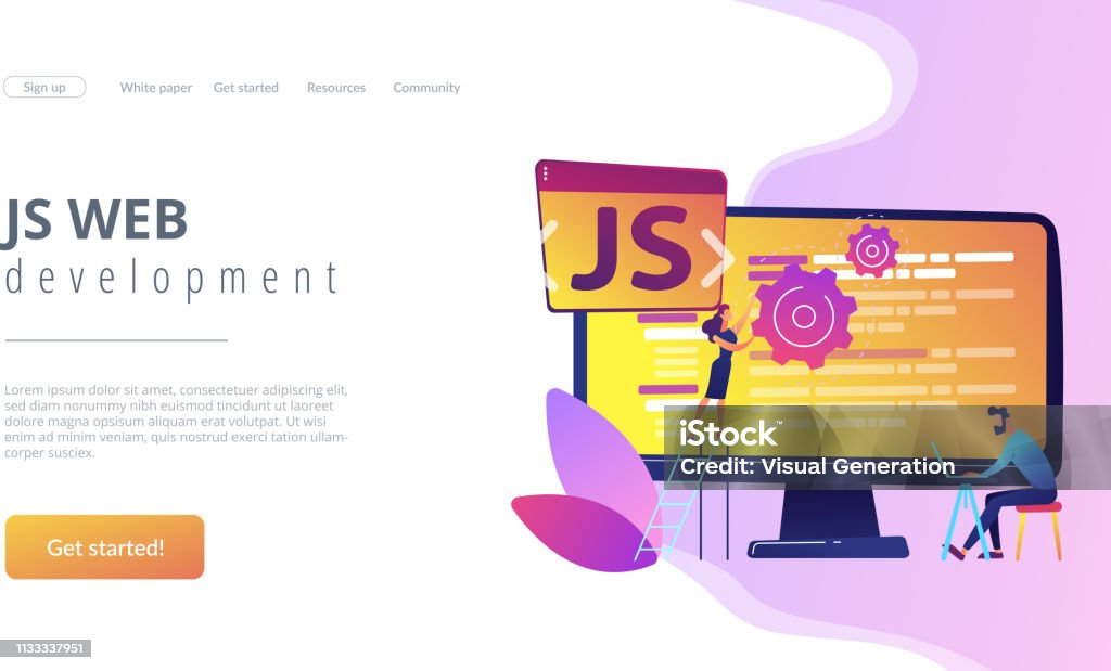 Javascript Concept Landing Page Stock Illustration - Download Image Now ...