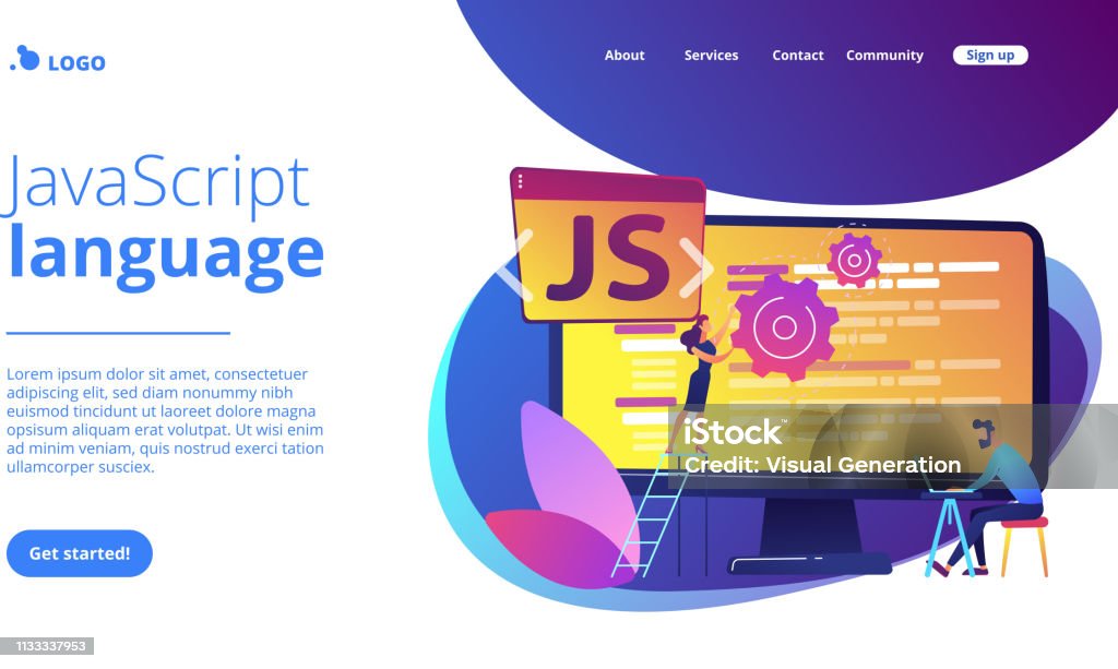 Javascript Concept Landing Page Stock Illustration - Download Image Now ...