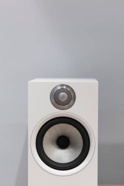 istock White loudspeaker music sound design on a grey background 1133338023