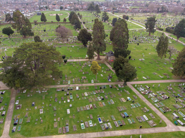 istock Aerial photo showing a graveyard 1133338420