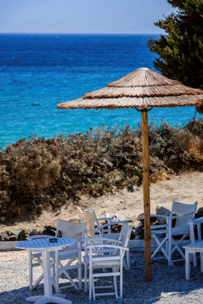 istock Beautiful view an relaxing on the beach on Paros island, Greece 1133340009