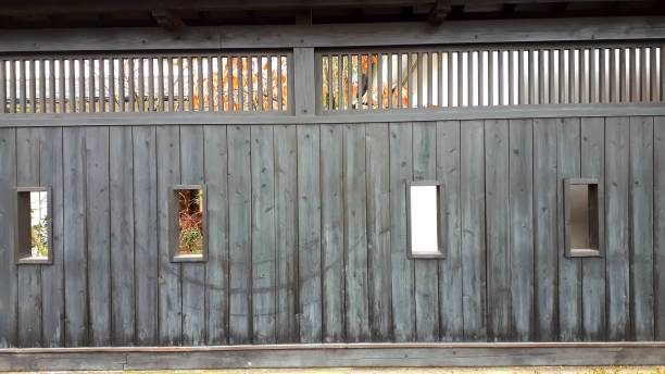 istock wooden wall with windows 1133345082