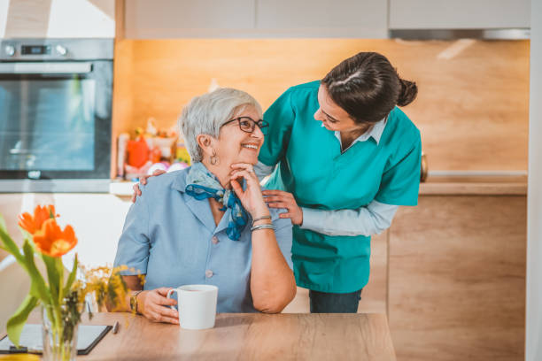 istock Social worker is visiting a senior woman 1133352556