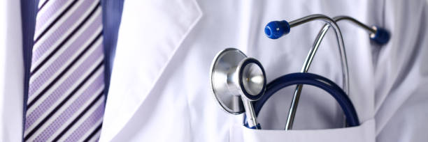 istock Doctor chest with stethoscope in pocket closeup 1133353465