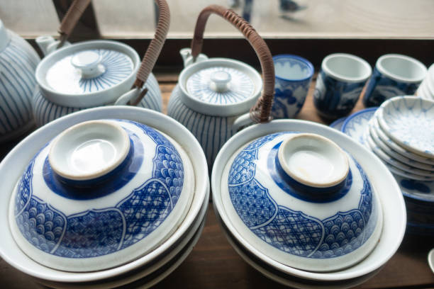 istock Traditional and retro tableware, pots and bowls. 1133353916