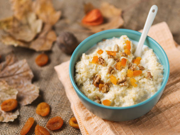 istock Millet porridge on autumn background 1133354980