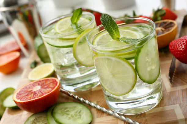 istock Lime with cucumber punch home made cocktail 1133356001