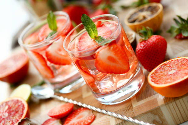 istock Strawberry punch home made cocktail closeup 1133356012