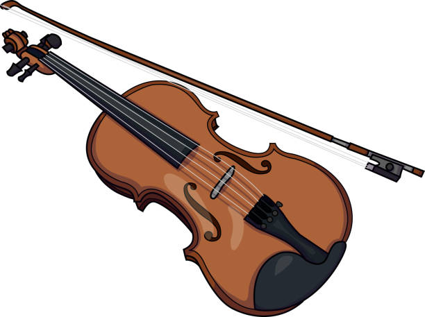 Vector illustration A brown violin. Vector illustration of a typical classic musical instrument. A brown violin violino stock illustrations