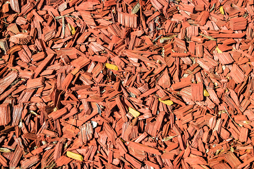 red bark mulch texture