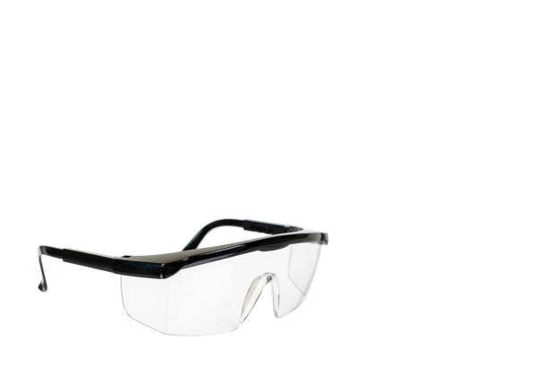 Protective workwear to protect human eyes, safety glasses stock photo