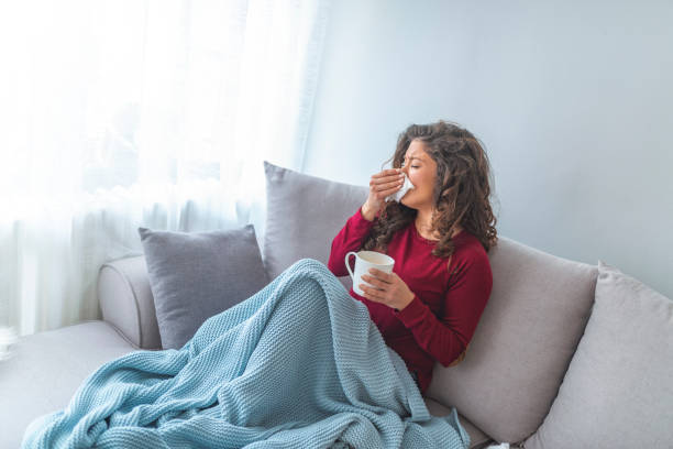istock Sick desperate woman has flu. 1133360807