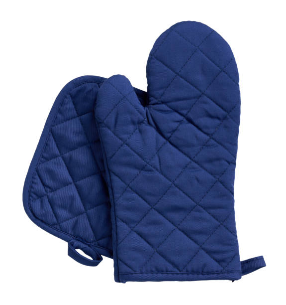 istock Blue kitchen glove, heat protection and safety. 1133360976