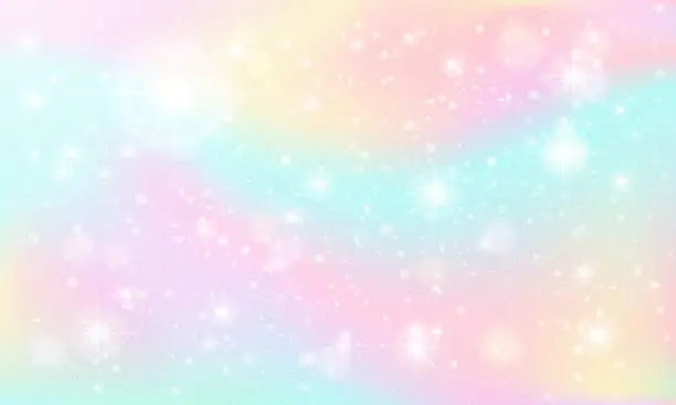Vector illustration of Shiny marble sky. Fairy fantasy skies, pastel colorful sparkles and fabulous dream sky vector background illustration