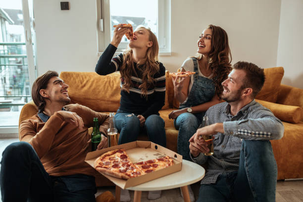 Celebrating the weekend with a pizza get-together