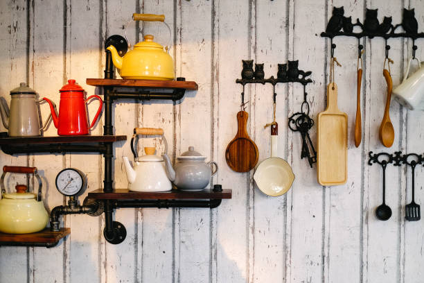 istock Kitchen interior vintage style on rustic wooden background 1133362901