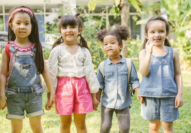 istock Portrait of kids with with backpacks. 1133363656
