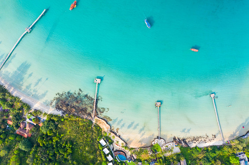 Aerial view. Beautiful tropical beach in island Koh Kood Thailand