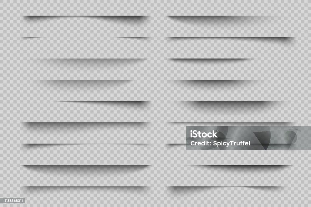 Paper shadow effect. Transparent page divider realistic shadows, website panel tabs, poster banner vector shadow templates - Royalty-free Sombra em primeiro plano arte vetorial Paper shadow effect. Transparent page divider realistic shadows, website panel tabs, poster banner vector shadow templates - Royalty-free Sombra em primeiro plano arte vetorial