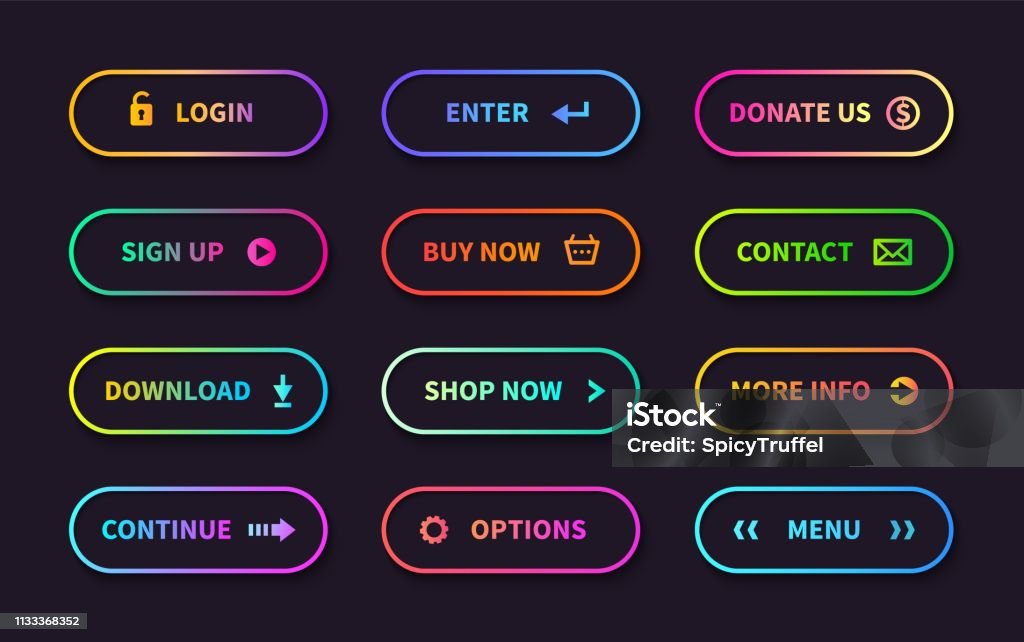 Button Exit Gradient Gradient Action Buttons Flat Web Submit Form Modern Transition Sign ...