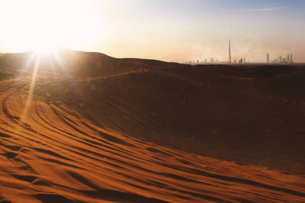 istock Desert view and blue sky in Dubai 1133369809