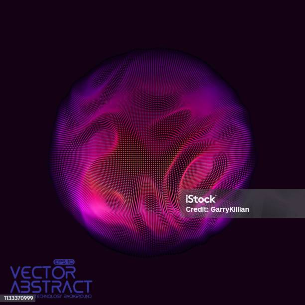 Vector Abstract Sphere Of Particles Points Array Futuristic Vector Illustration Technology Digital Splash Or Explosion Of Data Points Spherical Waveform Cyber Ui Or Hud Element Stock Illustration - Download Image Now