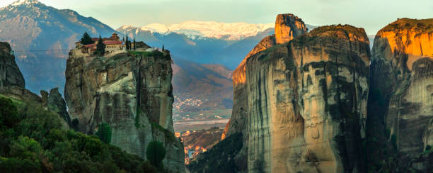 istock Mysterious hanging over rocks monasteries of Meteora, Greece 1133371718