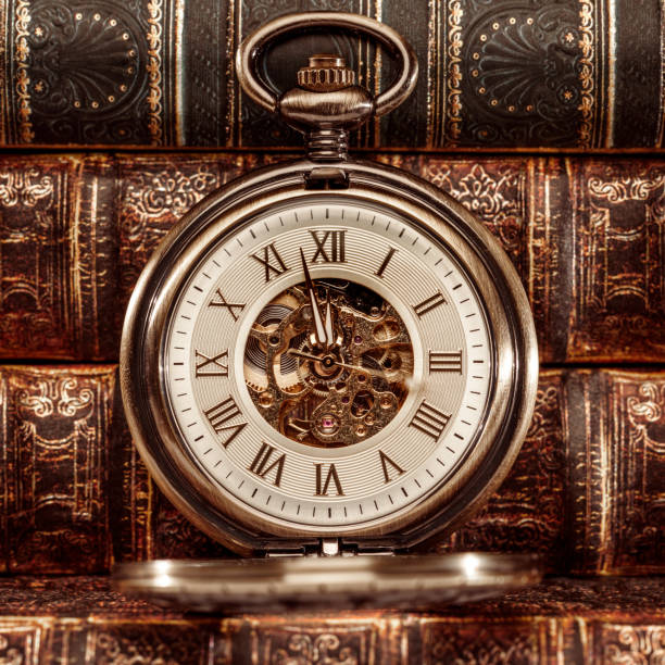 istock Close up on vintage clock 1133376286