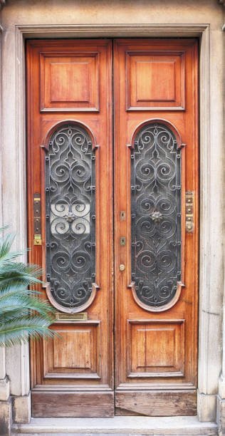 istock antique door with wrought iron grille 1133376538