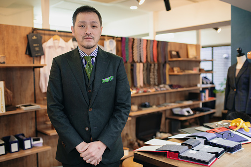 Portrait of a tailor. Tokyo, Japan
