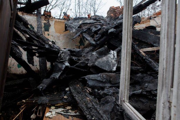 istock Inside an old ruined house after a fire 1133379513