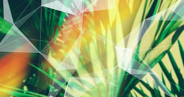 istock Palm Leaves. Geometric Abstract design. Polygonal tropical background. 1133382313