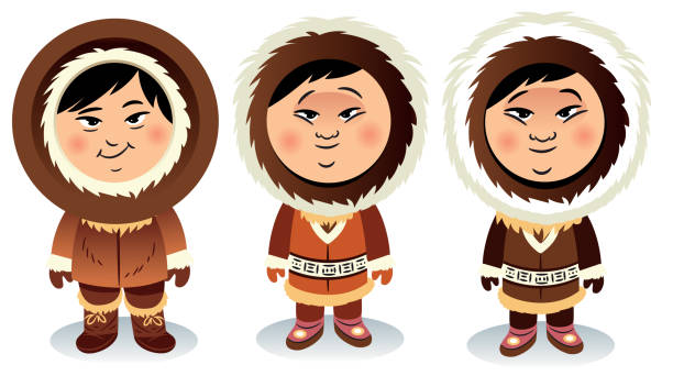 Inuit and Inuit Vector Inuit and Inuit chukchi stock illustrations