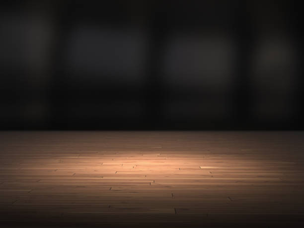 Wooden pedestal for display,Platform for design,Blank product stand.3D rendering.