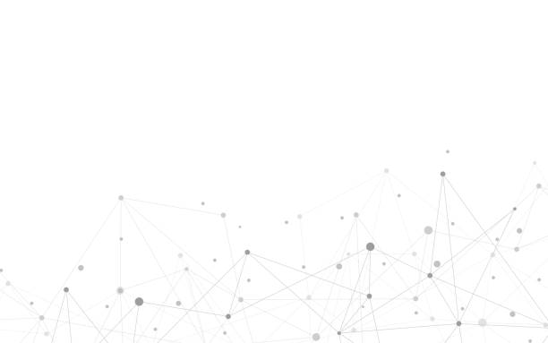 ilustrações de stock, clip art, desenhos animados e ícones de global network connection. abstract geometric background with connecting dots and lines. digital technology and communication concept. - white molecule