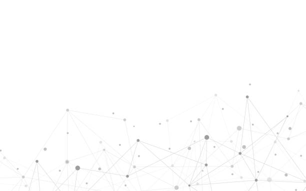 глобальное сетевое соединение. абстрактный геометрический фон со соединительными точками и линиями. концепция цифровых технологий и комм� - узел данные stock illustrations