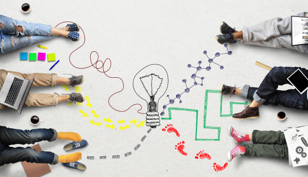 Teamwork of the staff Teamwork of the staff, creative and friendly atmosphere new idea office stock pictures, royalty-free photos & images