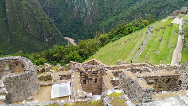Architecture Inca, Machu Picchu, Peru, 02/08/2019 Architecture Inca, Machu Picchu, Peru, 02/08/2019 ruína antiga stock pictures, royalty-free photos & images