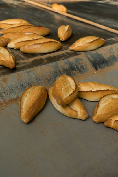 istock Fresh bread in bakery factory 1133388180