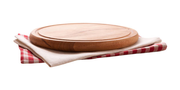 istock Pizza board, napkin isolated. Top view mockup 1133388922