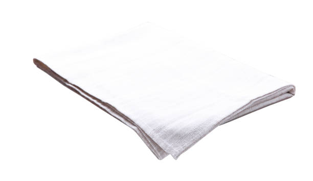 istock White kitchen towel isolated on white. Top view. 1133388926